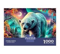 Polar Bear Fantasy 1000 Piece Jigsaw Puzzle for Adults Grizzly Bear in Magic Woods Brainteasing Jigsaws Educational Games Fun Present & Activity 52x38cm/1000pcs