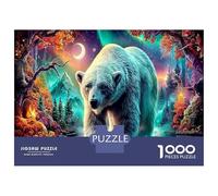 Polar Bear Fantasy Puzzles Fun Details Home Decoration 1000 Piece Strong Wild Animals Jigsaw Puzzles Challenging Games for Adults Kids Family 38x26cm/1000pcs