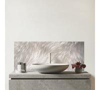 Polar Bear Fur Print Glass Bathroom Splashback Warren Reed - Designer White One Size
