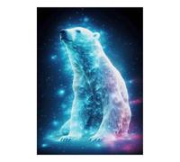 Polar Bear Galaxy Light 1000pcs Mini Puzzle For Family Challenging | 70x50cm Cardboard Living Room Decor Durable Structure Gathering Gift Brain Training