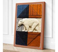 Polar Bear Geometry Eclectic Canvas Wall Art Print 30x20 Inch | Ready to Hang, Gallery Wrapped, Fade-Resistant Inks, Securely Packaged, UK Made