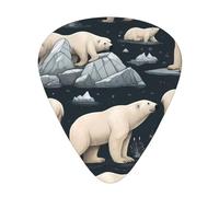 Polar Bear Guitar picks in thin, medium, and thick sizes, 12-piece set, suitable for electric guitar and various instruments
