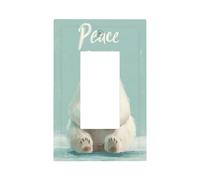 Polar Bear Holding A Small Wrapped Gift Light Switch Wall Plate Faceplate Cover Single Rocker 1 Gang Decorator Outlet Receptacle Covers for Home Kitchen Room Bathroom Decor