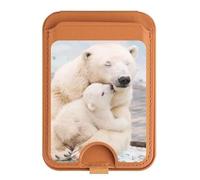 Polar Bear Hug Family Magnetic Card Wallet Holder Stand for iPhone 16 15 14 13 Pro Max