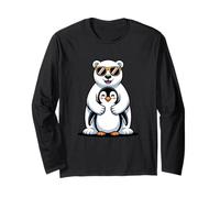 Polar Bear Hugging Penguin Arctic Unexpected Friends Funny Long Sleeve T-Shirt