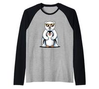 Polar Bear Hugging Penguin Arctic Unexpected Friends Funny Raglan Baseball Tee