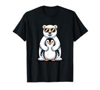 Polar Bear Hugging Penguin Arctic Unexpected Friends Funny T-Shirt