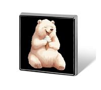 Polar Bear Ice-Cream Funny Lapel Tie Pin Buttons Brooch Badge Pin Clothes Hat Accessories for Men Women