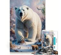 Polar Bear Ice King Jigsaw Puzzles 1000 Piece for Teenagers Mental Logic Toy Calm Escape Fine Edge Art Collectible (38x52cm)