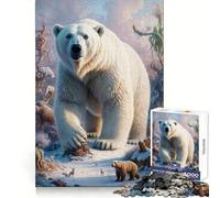Polar Bear Ice King Jigsaw Puzzles 1000 Piece for Teenagers Mental Logic Toy Calm Escape Fine Edge Art Collectible (38x52cm)