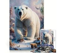 Polar Bear Ice King Jigsaw Puzzles for Adults1000 Pieces Clear Logic Toy Leisure Time Perfect Cut Creative Gift (38x26cm)
