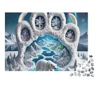 Polar Bear Ice Paw 1000 Piece Jigsaw Puzzle Jigsaw Puzzle for Adults Winter Scene Puzzle Game for Family Focus Gift 70x50cm/1000pcs