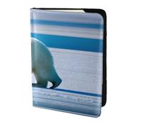 Polar Bear Ice Print Stylish Men Women 5.5 Inch Passport Travel Document Wallet For Secure Storag, Black, One Size
