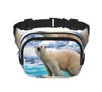 Polar Bear Ice Print Waist Pack Fanny Pack Belt Bag for Men Women,Waterproof Adjustable Strap 3 Pockets for Outdoor Travel