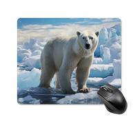 Polar Bear Ice Square Mouse Pad Portable Computer Mousepad with Non-Slip Rubber Base 18 * 22cm Ultra-Thin Gaming Mouse Mat for Computer Laptop Office Desk Accessories