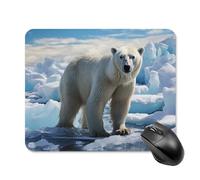 Polar Bear Ice Square Mouse Pad Portable Computer Mousepad with Non-Slip Rubber Base 20 * 25cm Ultra-Thin Gaming Mouse Mat for Computer Laptop Office Desk Accessories