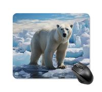 Polar Bear Ice Square Mouse Pad Portable Computer Mousepad with Non-Slip Rubber Base 25 * 30cm Ultra-Thin Gaming Mouse Mat for Computer Laptop Office Desk Accessories