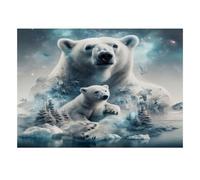 Polar Bear Iceberg Nature Jigsaw Puzzle, 1000 Pcs Indoor Adult Game | 52x38cm Cardboard, Brain Workout, Friend Gift, Living Room Accent, Stress Reduction