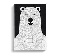 Polar Bear Illustration Canvas Print for Living Room Bedroom Home Office Décor, Wall Art Picture Ready to Hang, 30x20 Inch (76x50 cm)