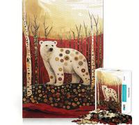 Polar Bear in Autumn Forest Puzzle for Teenagers 1000 Pieces Mind Exercise Toy Gentle Relax Design Assembly Xmas Surprise (38x52cm)