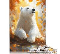 Polar Bear in Autumn Puzzle Jigsaws 1000 Pieces for Adults Puzzles for Adults Secret Santa Gifts 1000pcs (75x50cm)