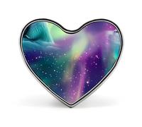 Polar Bear in Northern Lights Custom Brooch Pin Heart Lapel Pins Tie Suit Dress Accessories for Men Women Wedding Birthday