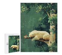 Polar Bear in The Forest Adult Tabletop Puzzle, 500 PCS - Winter Activity Gift; for Couples, Friends And Family