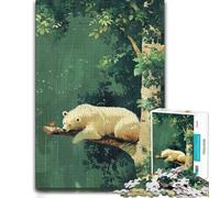 Polar Bear in The Forest Jigsaw Puzzle for Adults, 1000 PCS