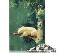 Polar Bear in The Forest Puzzle Jigsaws 500 Pieces for Adults Wood Puzzle Jigsaws Brain Teaser Puzzle 500pcs (52x38cm)
