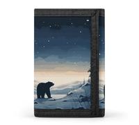 Polar Bear in The Snow Trifold Wallet Slim Minimalist Front Pocket Men's Passcase Wallet Credit Card Holder