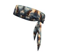 Polar Bear in Winter Patterned Sports Headscarf, Unisex, Sweat-Absorbing Headband for Tennis, Volleyball, Jogging, Yoga