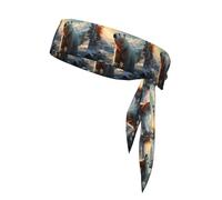 Polar Bear in Winter Sports Head Tie. Comfortable, Breathable, Fashionable, Unisex, Suitable for Running, Yoga, Fitness and Other Sports.