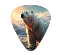 Polar bear in winter Stylish and durable guitar picks, three types of thin, medium and heavy guitar picks (12 pieces), suitable for guitar, bass, electric guitar, ukulele,