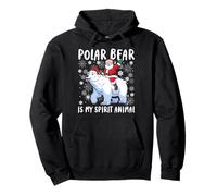 Polar Bear Is My Spirit Animal Christmas Santa Hat Snowflake Pullover Hoodie