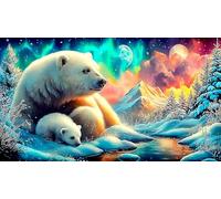 polar-bear Jigsaw Puzzle 1000 Piece Recycled Paper Great Gift Idea Challenging Puzzles for Adults and Kids Age 12 Years + 38x52cm/1000pcs
