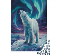 Polar Bear Jigsaw Puzzles. 52x38cm/1000pcs Artistic Wildlife Painting Whimsical Challenge Toy for Educational Games Gifts