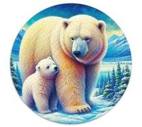 Polar Bear Jigsaw Puzzles Great Gift for Adults 1000 Piece Fun Challenging Home Decoration Brainteasing Wildlife Jigsaw Puzzle for Adults 1000pcs (67.5x67.5cm)