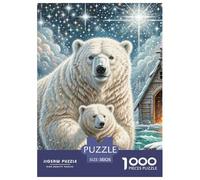 Polar Bear Jigsaw Puzzles Great Gift for Adults 1000 Pieces Fun Challenging Home Decors Wild Animal Jigsaw Puzzle for Women Men Adult 38x26cm/1000pcs
