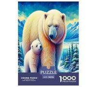 Polar Bear Jigsaw Puzzles Puzzle for Adults Kids. 1000 Piece Whimsical Challenge Toy Educational Games Home Decoration for Educational Games Gifts 38x26cm/1000pcs