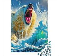 Polar Bear Jigsaw Puzzles Puzzles for Adults Kids. 1000 Piece Great Gifts Challenge Toy Educational Games Home Decoration for Adults& Kids Age 14 Years Up 1000pcs (75x50cm)