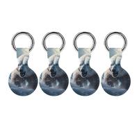 Polar Bear Keychain Holder Case Compatible with AirTag Waterproof Silicone Shell Protective Case 4PCS