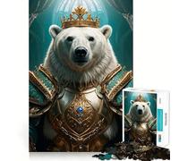 Polar Bear King 1000 Piece Jigsaw Puzzles for Adults Jigsaw Memory Gain Stress Release Design Assembly Xmas Gift (38x26cm)