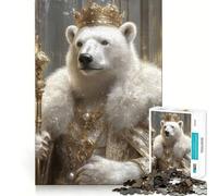 Polar Bear King 1000 Piece Jigsaw Puzzles for Adults Teenagers Recall Boost Calm Escape Smooth Cut Heartfelt Gift (38x52cm)