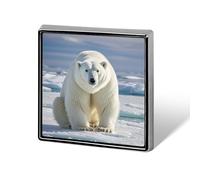 Polar Bear Lapel Pin Brooches Square Fashion Brooch Pin Cute Button Badges Alloy Button Pins Enamel Pins Metal Pinback for Hat Shirt Clothing Bags