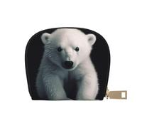 Polar Bear Leather Semi-Circular Card Bag, Compact and Convenient, Easy to Store