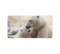 Polar Bear Love Keyboard Mat Large Gaming Mouse Pad, Anti-Slip Desk Mat for Desktop Desk Work/Home Writing Mat 11.8 * 23.6 Inches