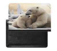 Polar Bear Love Passport Holder Passport Wallet Document Organizer Protector PU Leather Card Slot Travel Accessories