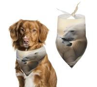 Polar Bear Love Pet Scarf Adjustable Pet Accessories Triangular Scarf Washable Floral Print Puppy Bib Bandana Stylish Comfortable Cat Scarves for Holiday Scarfs