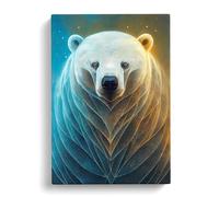 Polar Bear Magic Canvas Print | Gallery Wrapped 30mm Frame Wall Art | 30x20 inches | Ready to Hang | Modern Animals Picture | Living Room Bedroom Lounge Office