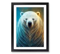 Polar Bear Magic Framed Print | A2 Black Framed Wall Art | Ready to Hang | Modern Animal Picture | Living Room Bedroom Lounge Office